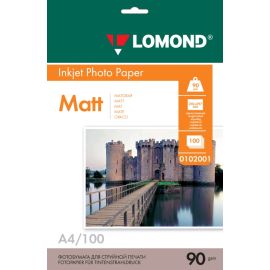 Односторонняя Матовая фотобумага для струйной печати, A4, 90 г/м2, 100 листов, 0102001