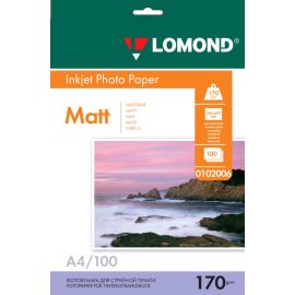 Двусторонняя Матовая/Матовая фотобумага для струйной печати, A4, 170 г/м2, 100 листов, 0102006