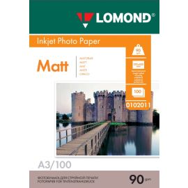 Односторонняя Матовая фотобумага для струйной печати, A3, 90 г/м2, 100 листов, 0102011