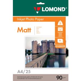 Односторонняя Матовая фотобумага для струйной печати, A4, 90 г/м2, 25 листов, 0102029