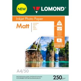 Двусторонняя Матовая/Матовая фотобумага для струйной печати, A4, 250 г/м2, 50 листов, 0102101