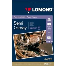 Полуглянцевая ярко-белая (Semi- Glossy Bright) микропористая фотобумага для струйной печати, A4, 200 г/м2, 20 листов, 0102149