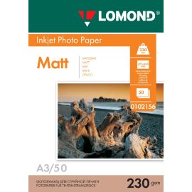 Односторонняя Матовая фотобумага для струйной печати, А3, 230 г/м2, 50 листов, 0102156