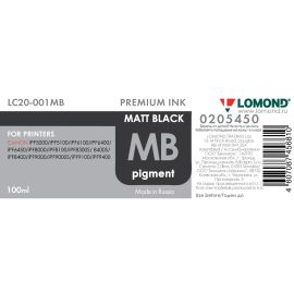 Чернила в бутылке LC20-001MB, 100 мл, матово-черные. Для плоттеров: Canon iPF8400/9400/6100/5100/ 8000/8100/9000S/5000/9100/9000/6400/6450