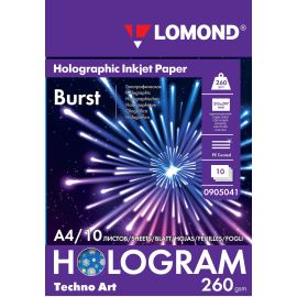 Фотобумага с голографическим эффектом "Burst" (Вспышка), А4, 260 г/м2, микропористая, односторонняя, 0905041