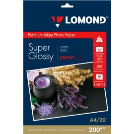 Суперглянцевая ярко-белая (Super Glossy Bright) микропористая фотобумага для струйной печати, A4, 200 г/м2, 20 листов, 1101112