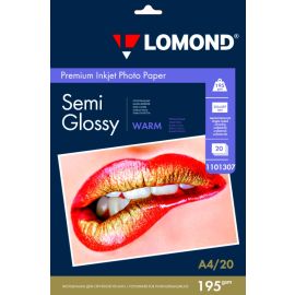 Полуглянцевая тепло-белая (Semi Glossy Warm) микропористая фотобумага для струйной печати, A4, 195 г/м2, 20 листов, 1101307