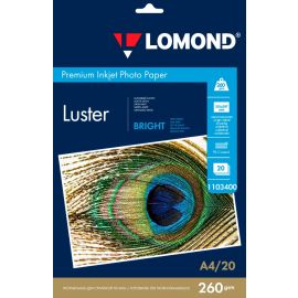 Фотобумага Матовый Сатин (Luster Inkjet Bright), для струйной печати, А4 формат, 260 г/м2, односторонняя, 20 листов, 1103400