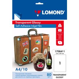 Lomond Pet Self-Adhesive Clear Ink Jet Film – прозрачная самоклеящаяся, А4, 10 листов, 1708411