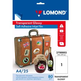 Lomond Pet Self-Adhesive Clear Ink Jet Film – прозрачная самоклеящаяся, А4, 25 листов, 2700003